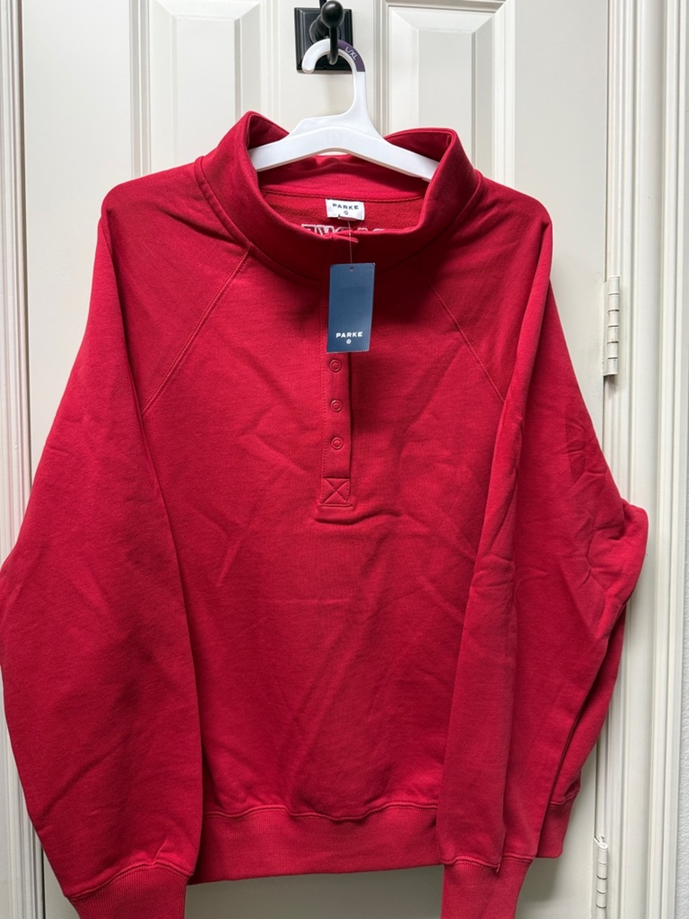 NWT PARKE x TARGET COLLAB  Red Henley Pullover Sweatshirt SIXE XL